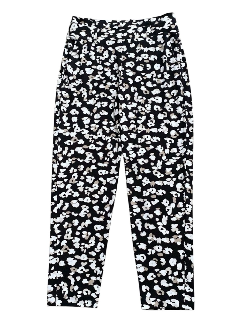 White House Black Market WHBM Tapered Ankle Pants Womens S Abstract High Rise